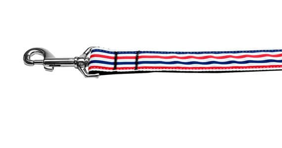 Pet Dog & Cat Nylon Collar or Leash, "Patriotic Stripes"-3