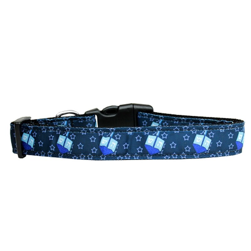 Hanukkah Pet Dog & Cat Nylon Collar or Leash, "Dreidel, Dreidel, Dreidel"-0
